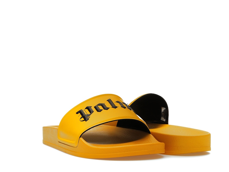 Palm Angels Pool Slides Yellow Black