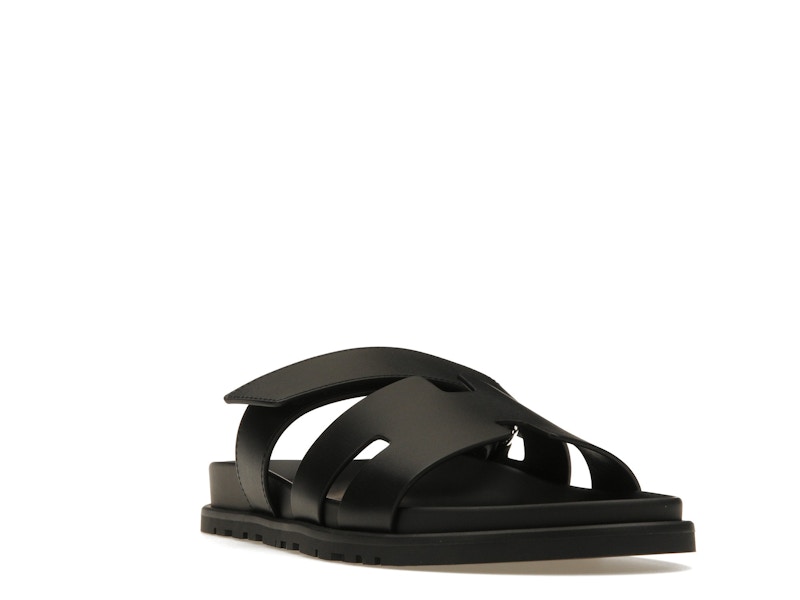 Hermes Chypre Sandal Noir Calfskin Leather