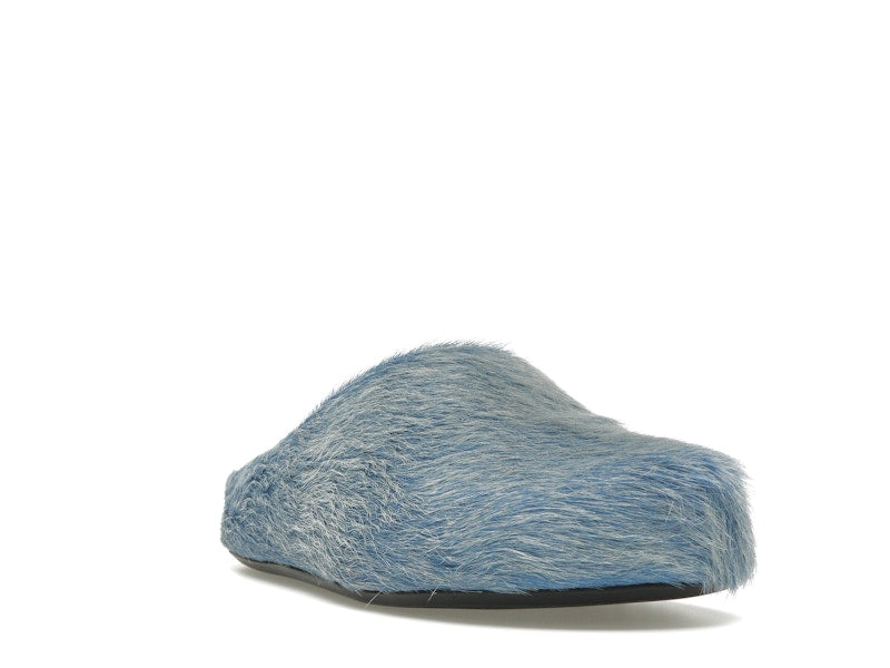 Marni Long Hair Calfskin Fussbett Sabot Mule Indigo