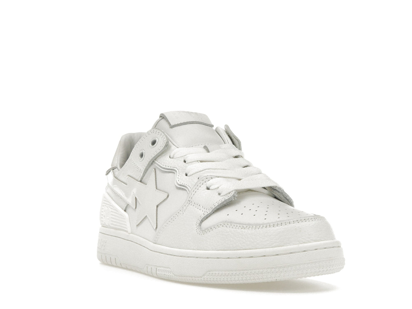 A Bathing Ape Bape SK8 Sta Triple White Patent Leather Sta Logo