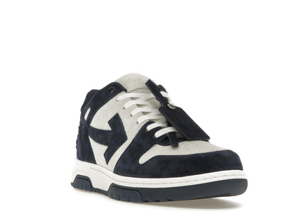 OFF-WHITE Out Of Office OOO Low Tops Navy Blue Suede