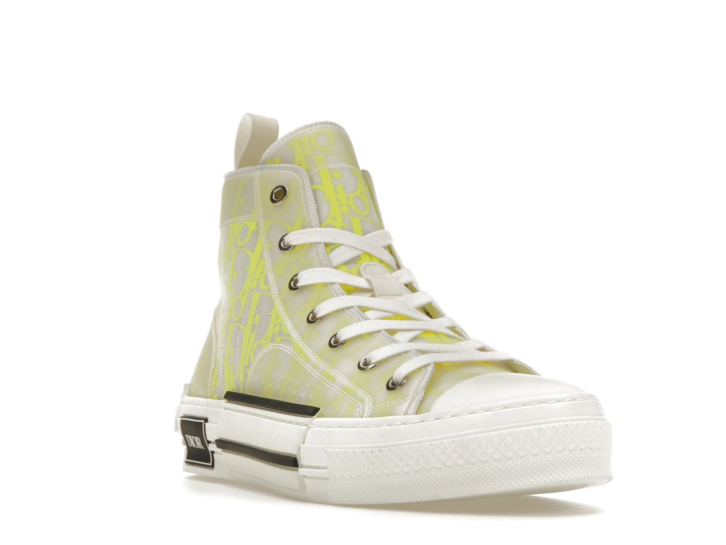 Dior B23 High Top White Yellow Oblique