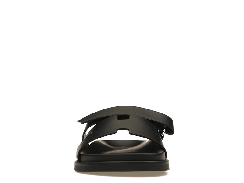 Hermes Chypre Sandal Noir Calfskin Leather