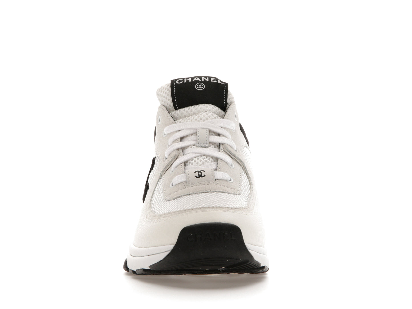 Chanel Low Top Trainer Suede White Black 