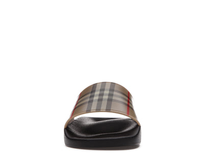 Burberry Furley Check Slides Archive Beige