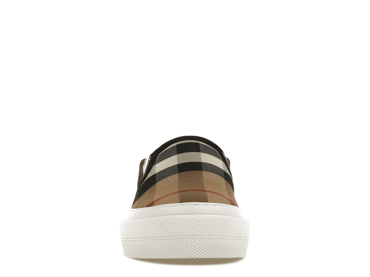 Burberry Slip On Sneakers Exaggerated Check Birch Brown White 