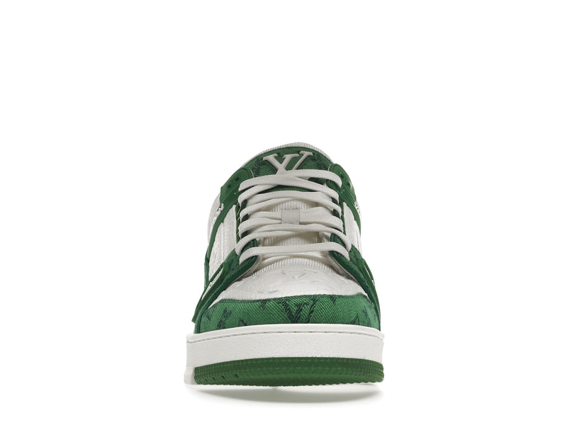 Louis Vuitton Trainer Green Monogram Denim White