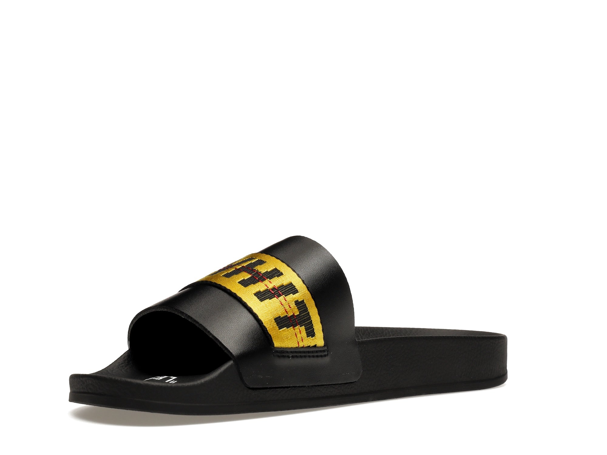 OFF WHITE Industrial Belt Slides Black Yellow Sneaker Store Co