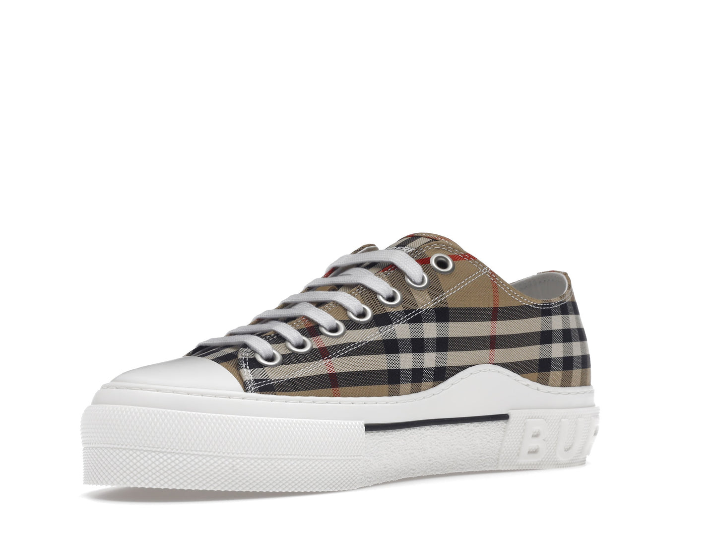 Burberry Vintage Check Baskets En Coton Archive Beige Blanc