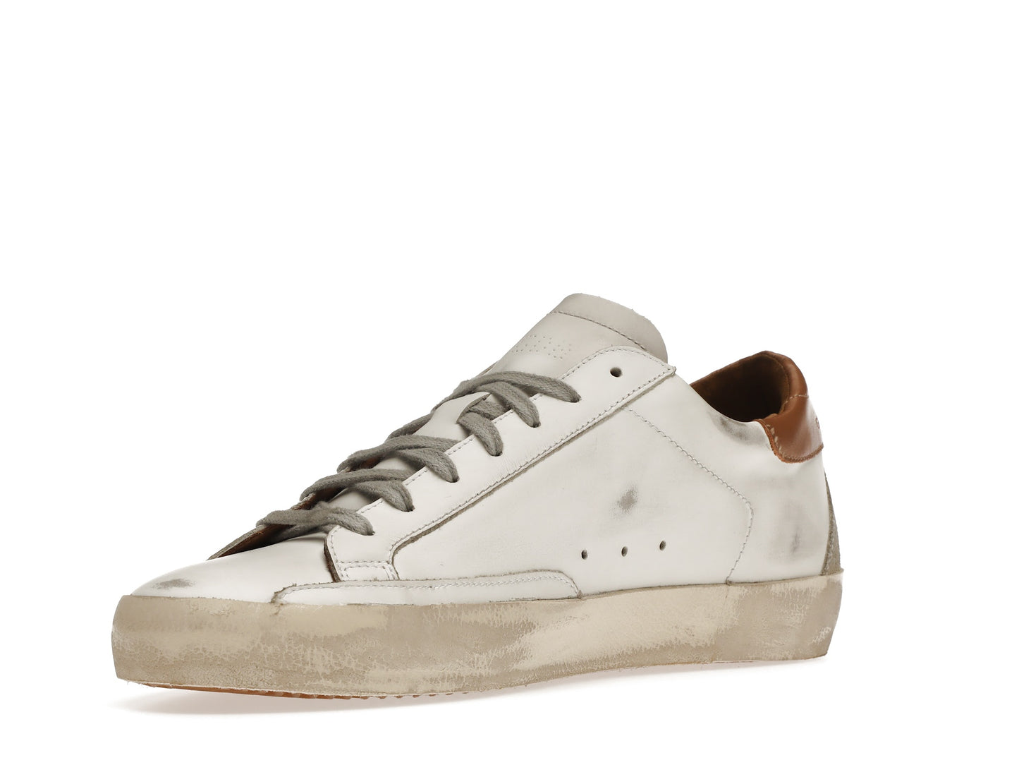 Golden Goose Super-Star White Vacchetta Tan Grey Suede Patch