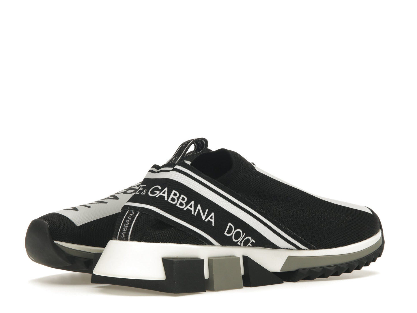 Dolce &amp; Gabbana Sorrento Logo Slip On Black Gray White 