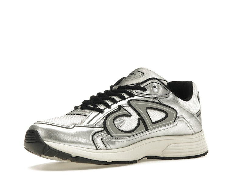 Dior B30 White Mesh Silver-Tone Metallic Calfskin