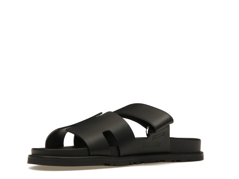 Hermes Chypre Sandal Noir Calfskin Leather