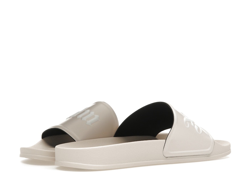 Palm Angels Logo Slide Beige White