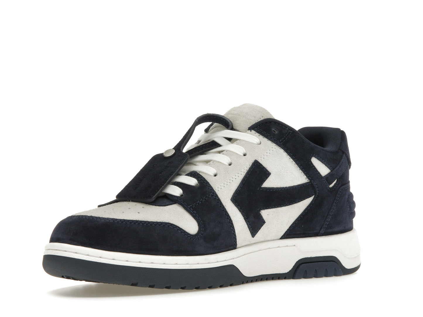 OFF-WHITE Out Of Office OOO Low Tops Navy Blue Suede