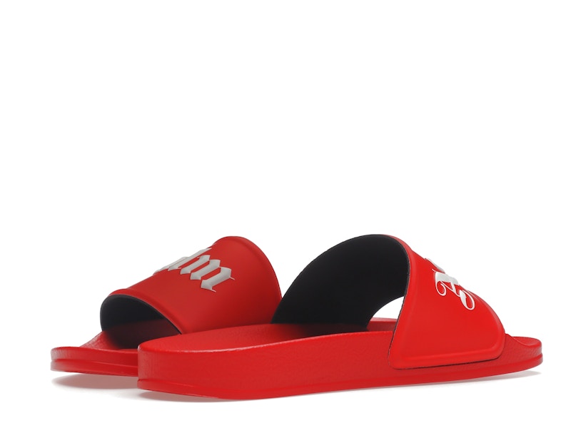 Palm Angels Pool Slides Red White