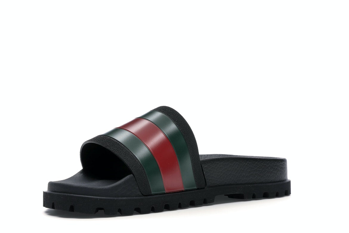 Sandale à glissière Gucci Web Noir