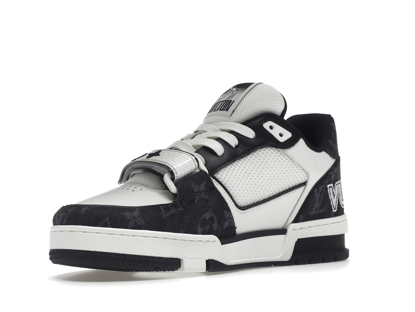 Louis Vuitton LV Trainer Velcro Strap Monogram Denim Black White