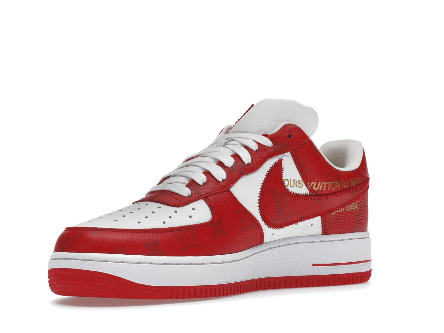 Louis Vuitton Nike Air Force 1 Low By Virgil Abloh White Red