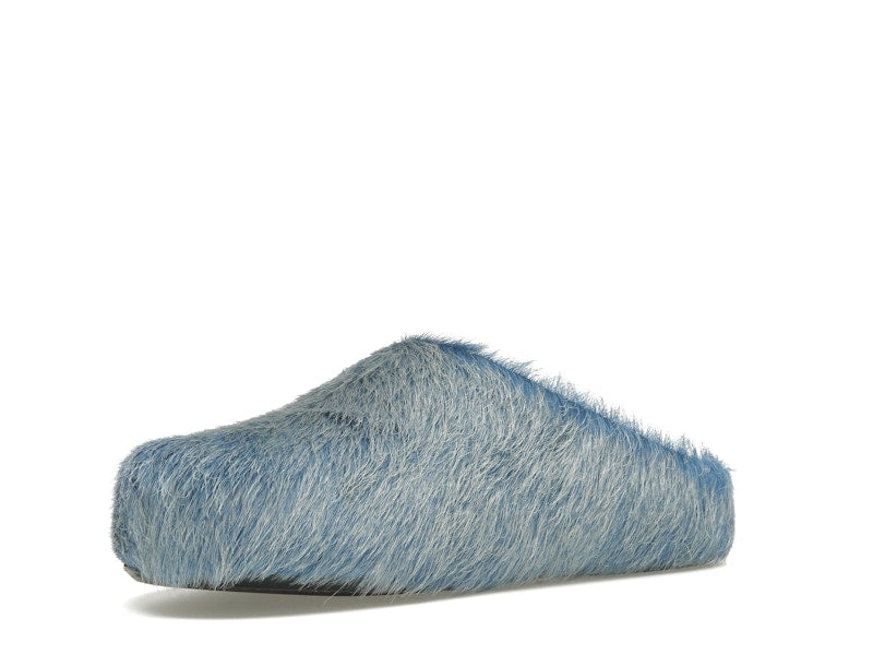 Marni Long Hair Calfskin Fussbett Sabot Mule Indigo
