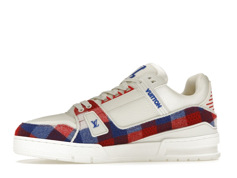 Louis Vuitton LV Trainer White Red Blue Damier