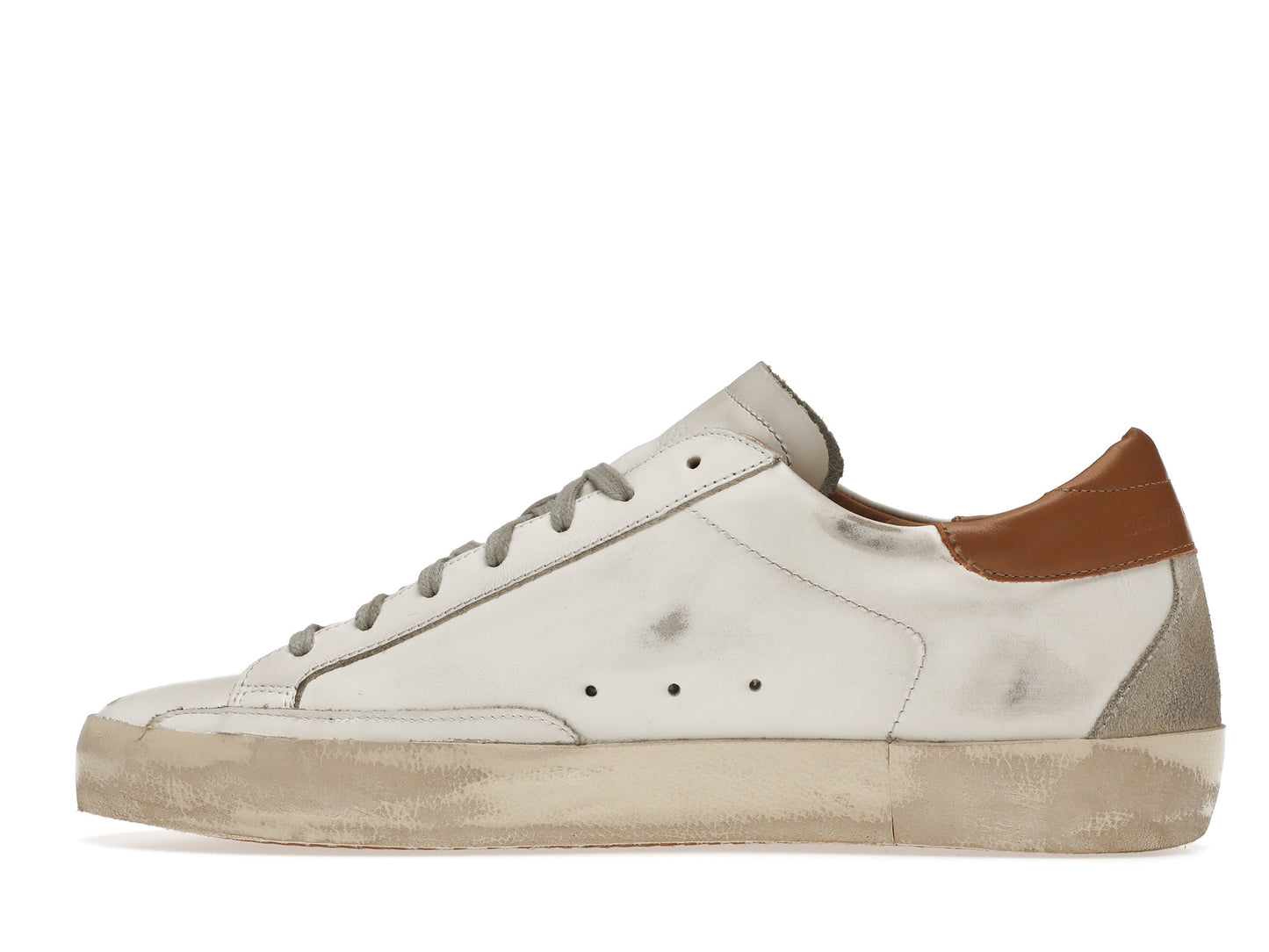 Golden Goose Super-Star White Vacchetta Tan Grey Suede Patch