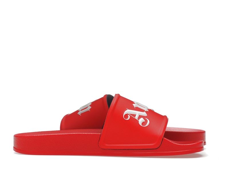 Palm Angels Pool Slides Red White