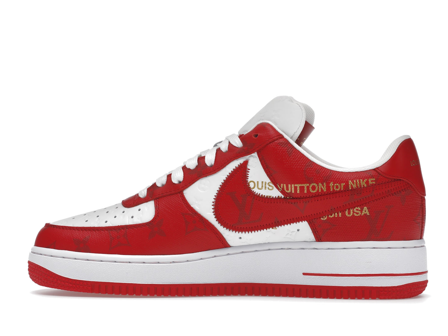 Louis Vuitton Nike Air Force 1 Low Par Virgil Abloh Blanc Rouge