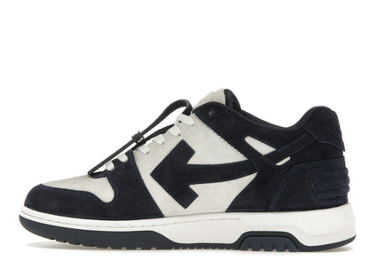 OFF-WHITE Out Of Office OOO Low Tops Navy Blue Suede