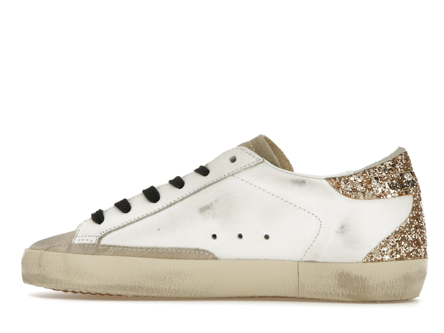 Golden Goose Super-Star White Silver Gold Glitter (Women's)