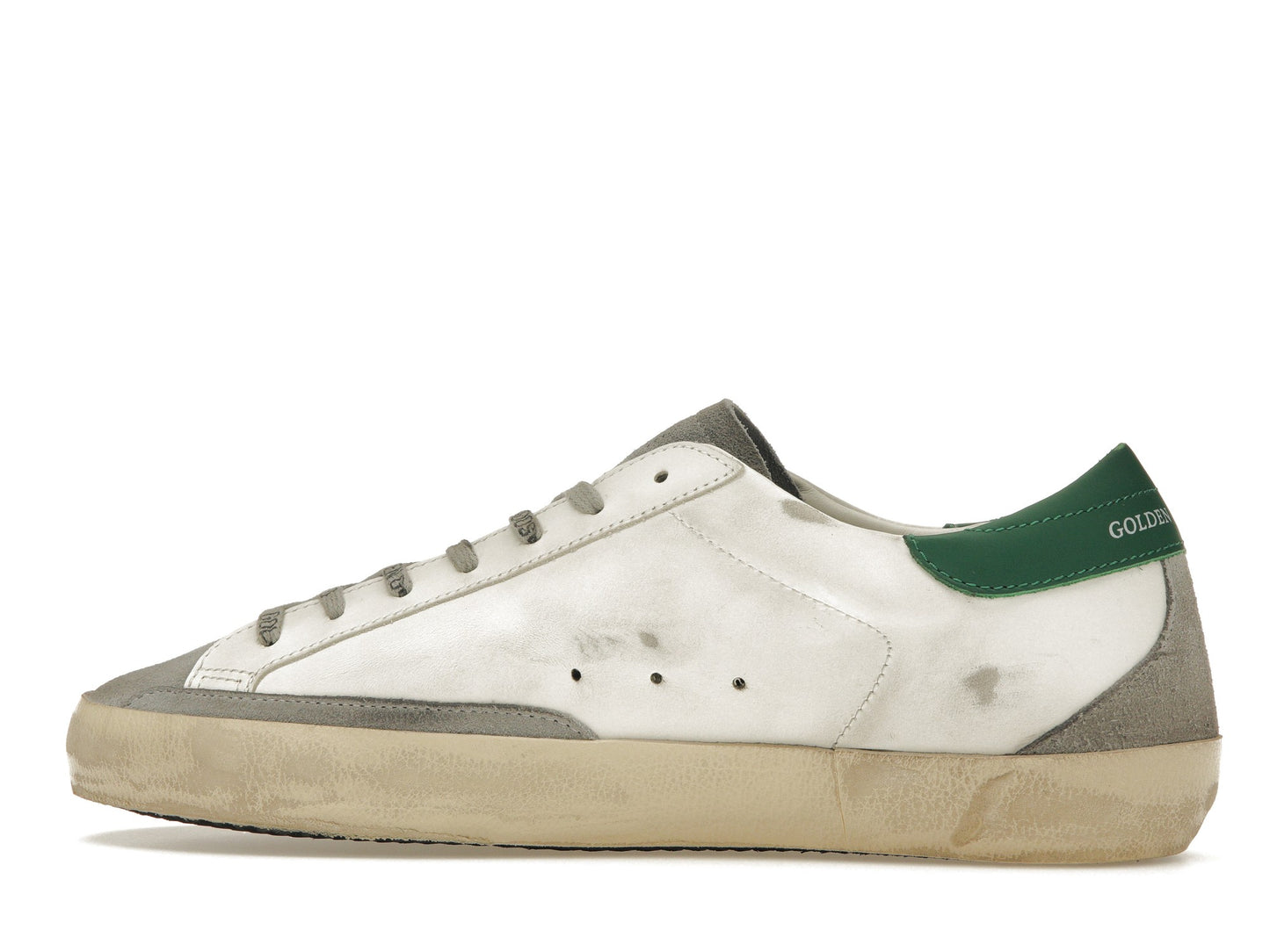 Golden Goose Super-Star Blanc Argent Vert