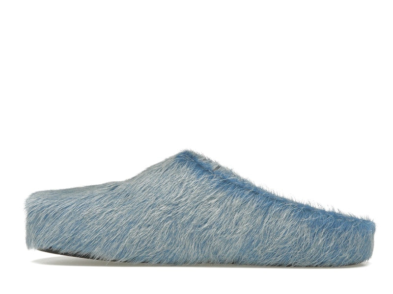 Marni Long Hair Calfskin Fussbett Sabot Mule Indigo