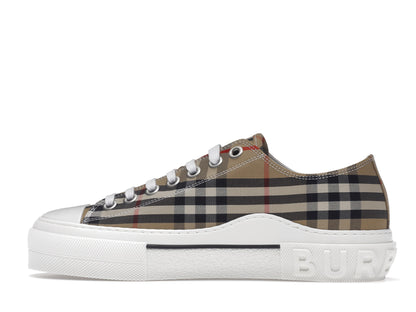 Burberry Vintage Check Cotton Sneakers Archive Beige White