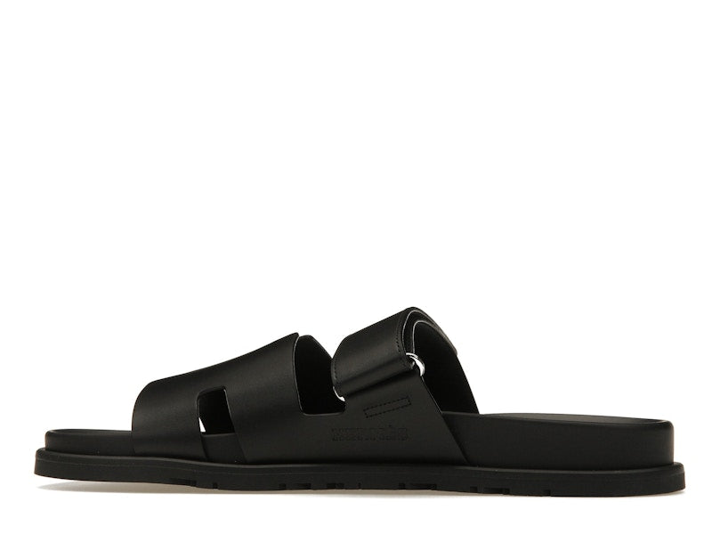 Hermes Chypre Sandal Noir Calfskin Leather