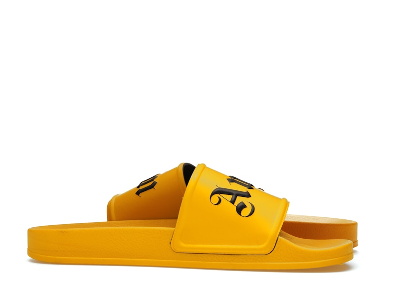 Palm Angels Pool Slides Yellow Black