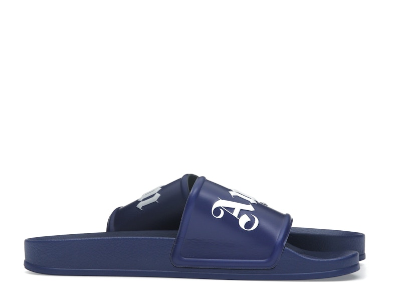 Palm Angels Pool Slides Dark Blue White SS23