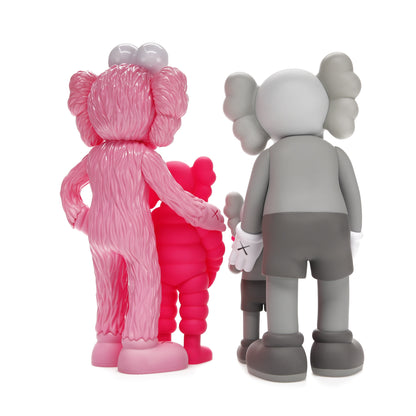 Figurines en vinyle de la famille KAWS Gris/Rose