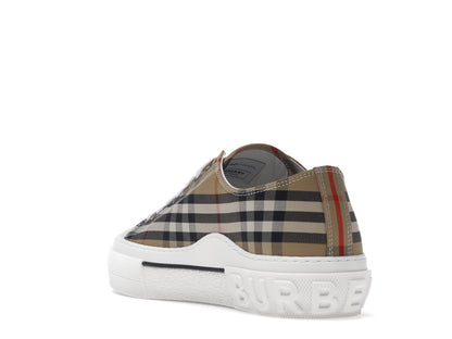 Burberry Vintage Check Baskets En Coton Archive Beige Blanc