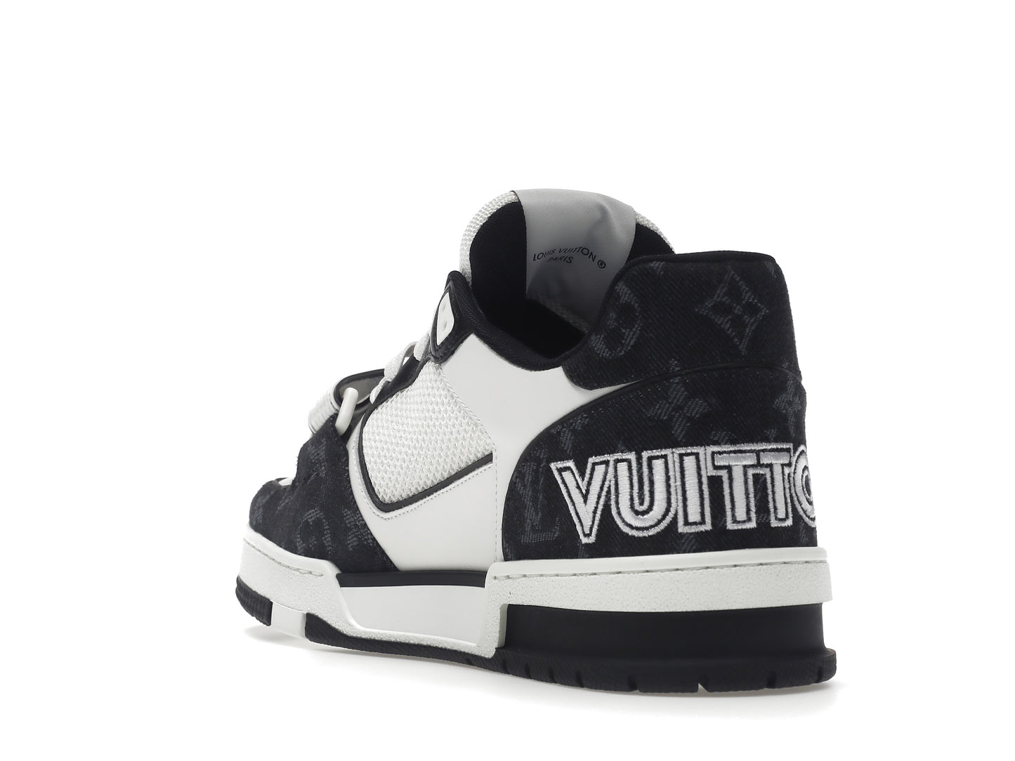 Louis Vuitton LV Trainer Velcro Strap Monogram Denim Black White