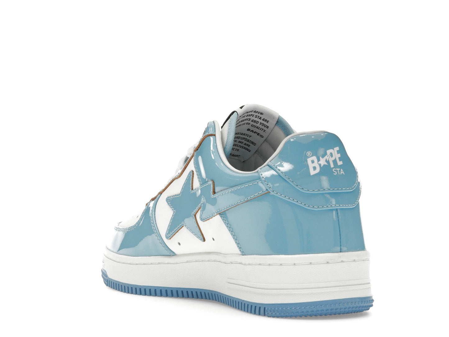 A Bathing Ape Bape Sta Patent Leather Blue White