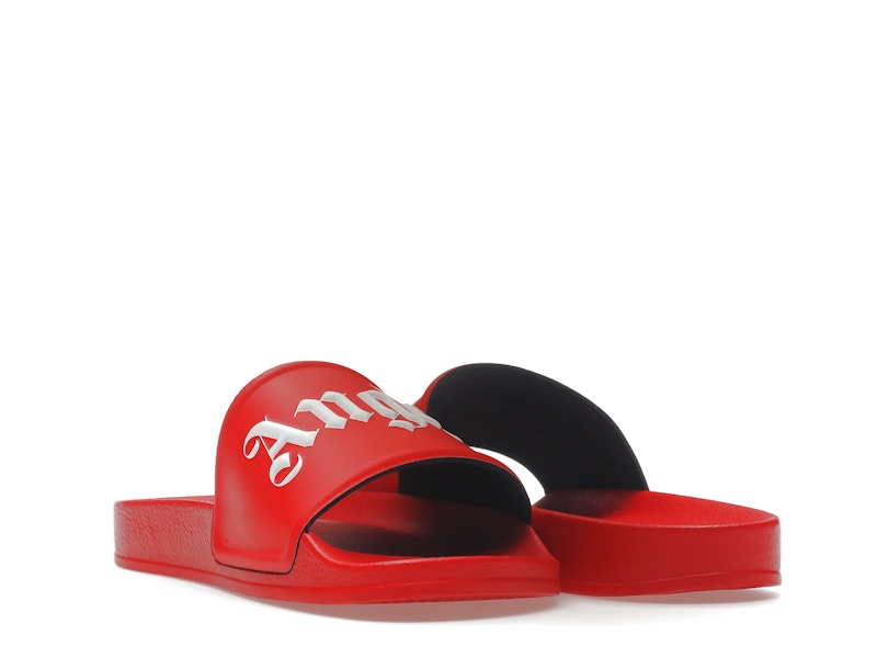 Palm Angels Pool Slides Red White