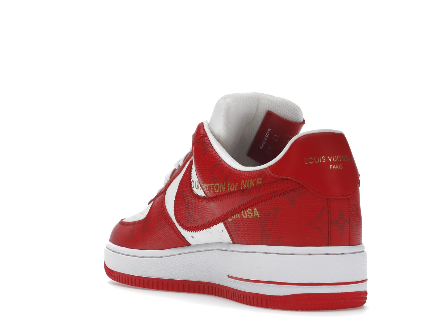 Louis Vuitton Nike Air Force 1 Low By Virgil Abloh White Red