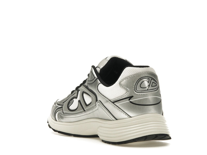 Dior B30 White Mesh Silver-Tone Metallic Calfskin