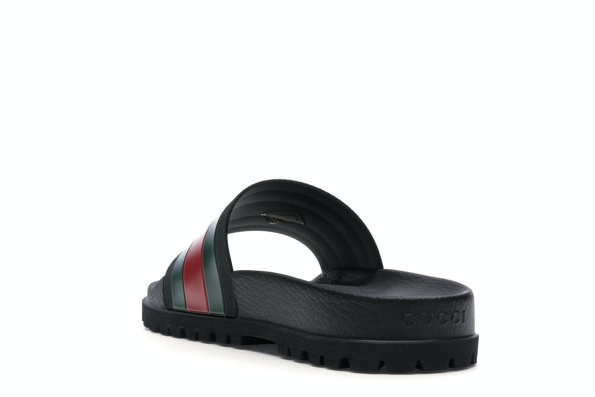 Sandale à glissière Gucci Web Noir