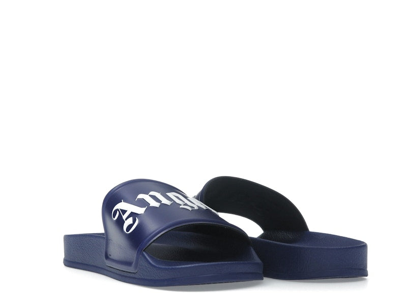 Palm Angels Pool Slides Dark Blue White SS23