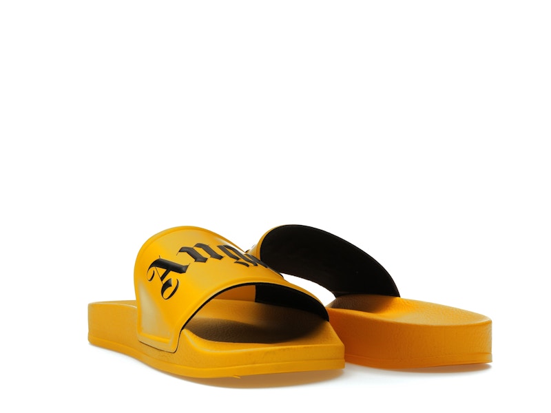Palm Angels Pool Slides Yellow Black