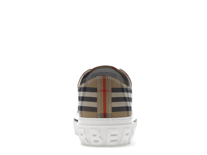 Burberry Vintage Check Baskets En Coton Archive Beige Blanc