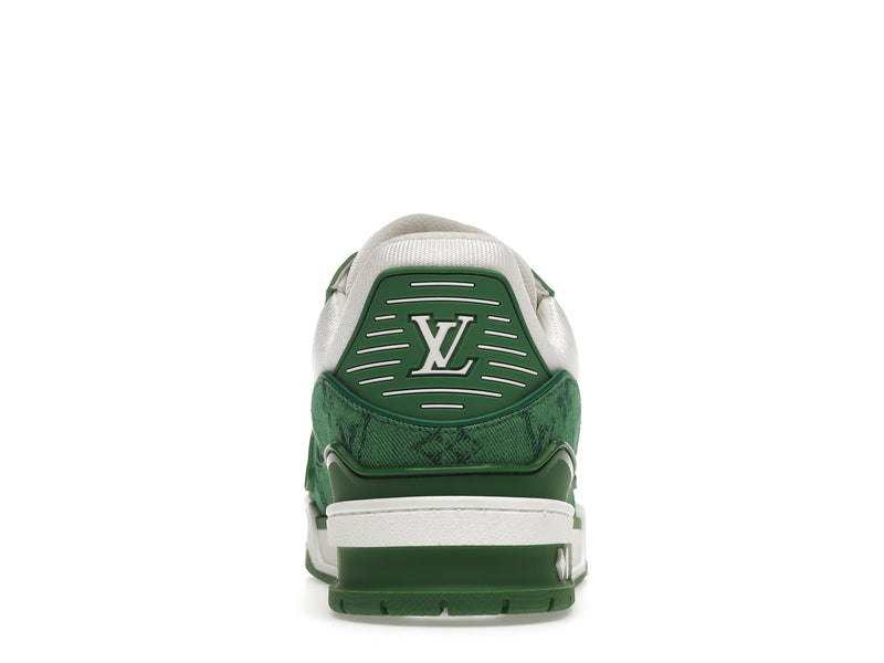 Louis Vuitton Trainer Green Monogram Denim White