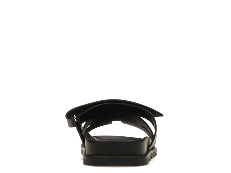 Hermes Chypre Sandal Noir Calfskin Leather