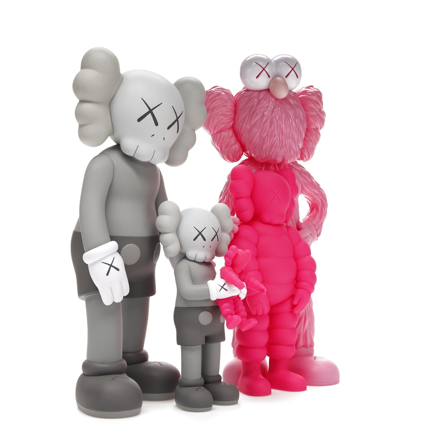 Figurines en vinyle de la famille KAWS Gris/Rose